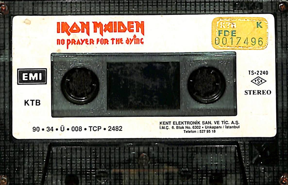 Iron Maiden - No Prayer for the Dying Orijinal Kaset (İkinci El) * EMI / Kent Elektronik - 1990 - Sarı Bandrol - Kağıt Baskı * KST31232 - 1