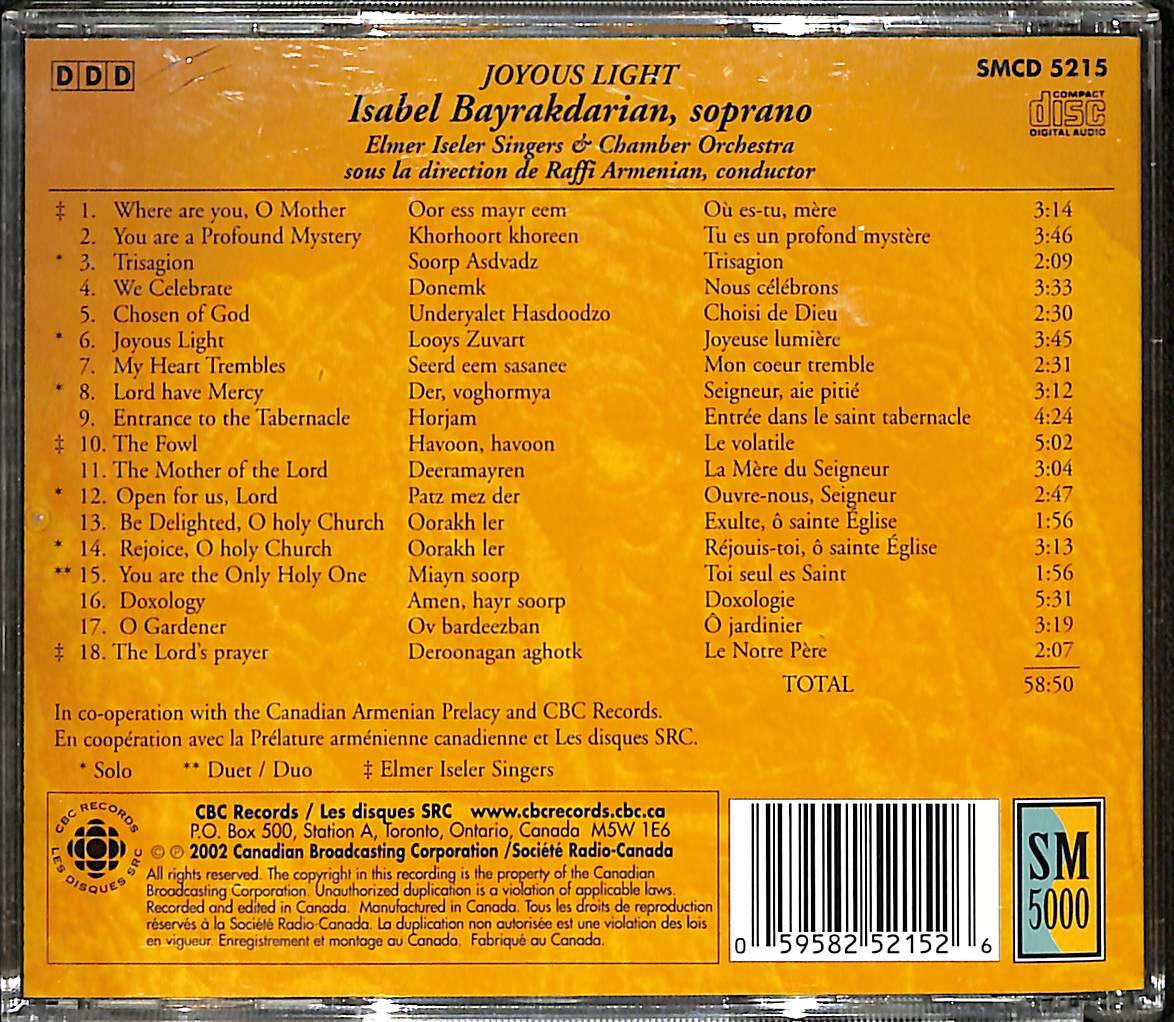 Isabel Bayrakdarian - Joyous Light CD (İkinci El) CD4094 - 2