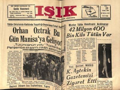 Işık Siyasi Gazete 23 Ocak 1968 - Orhan Oztrak Manisada, Juanito Cezaevinde Konser Verecek GZ124115 - 1