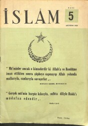 İSLAM DERGİSİ SAYI5 AĞUSTOS 1956 NDR72814 - Gökçekoleksiyon