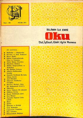 İslamın İlk Emri Oku Dini İçtimai Edebi Aylık Mecmua Sayı 107 Şubat 1971 - Ahmet Ağırbaşlı, Fatma Zehra Kanlı NDR82334 - 1