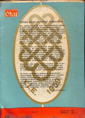 İslamın İlk Emri Oku Dini İçtimai Edebi Aylık Mecmua Sayı 89 Haziran 1969 - Mustafa Ateş, Dr. Fehmi Cumalıoğlu NDR82268 - 1