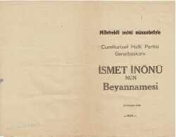 İsmet İnönü 1946 Yılı Seçim Beyannamesi EFM336 - Gökçekoleksiyon
