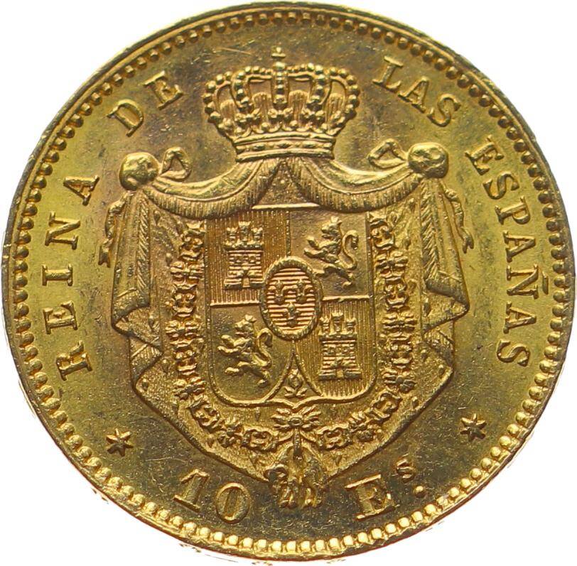 İspanya 10 Escudos 1868 *Isabel II* ÇİL YMP10971 #937 - 2