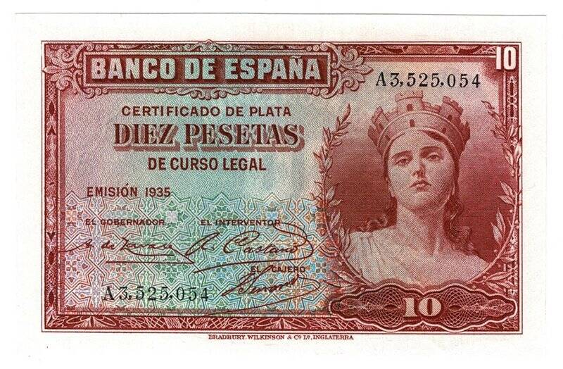 İspanya 10 Peseta 1935 ÇİL YKP6288 - 1