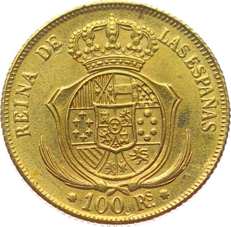 İspanya 100 Reales 1866 *Isabel II* ÇİL YMP10972 #971 - 2