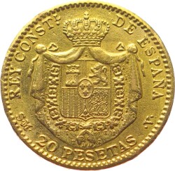 İspanya 20 Pesetas 1899 *Alfonso XIII* ÇA YMP10980 #837 - 2