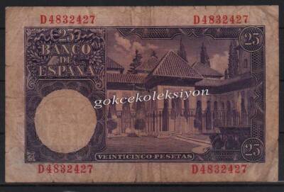 İspanya 25 Peseta 1954 Temiz YKP621 - 2