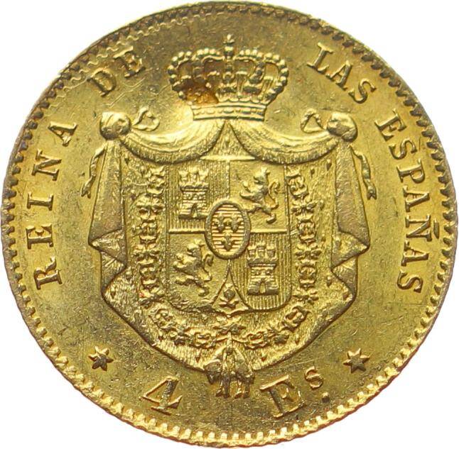 İspanya 4 Escodo 1867 *Isabel II* ÇİL YMP10981 #597 - 2