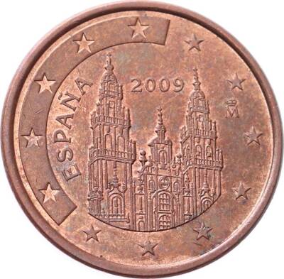 İspanya 5 Euro Cent 2009 ÇÇT *Santiago De Compostela Katedrali* YMP8491 - 2
