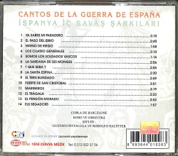 İspanya İç Savaş Şarkıları CD (İkinci El) CD4410 - 2