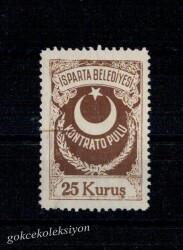 Isparta Belediyesi Kontrat Pulu 25 Kuruş Mnh. PPT924 - Gökçekoleksiyon