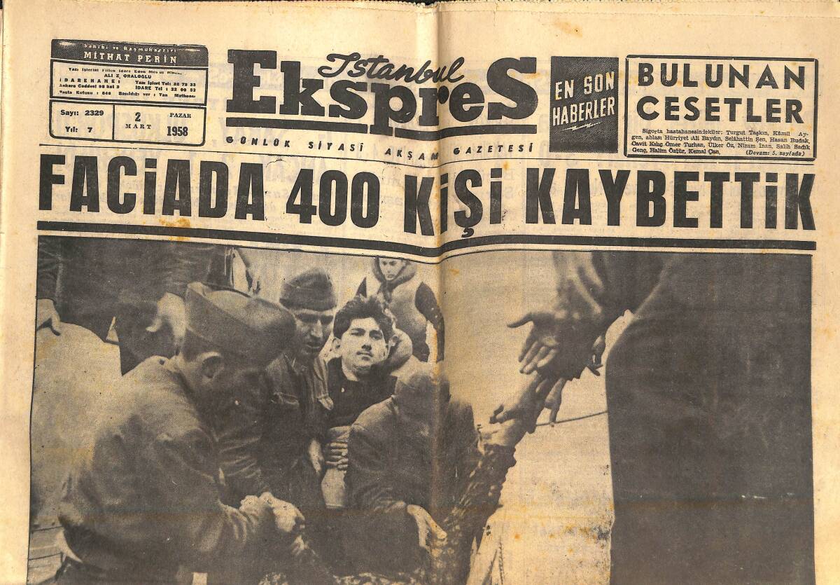İstanbul Ekspres 2 Mart 1958 - Faciada 400 Kişi Kaybettik - Üsküdar Vapuru Battı - İzmit Körfezinden Facia GZ141938 - 1