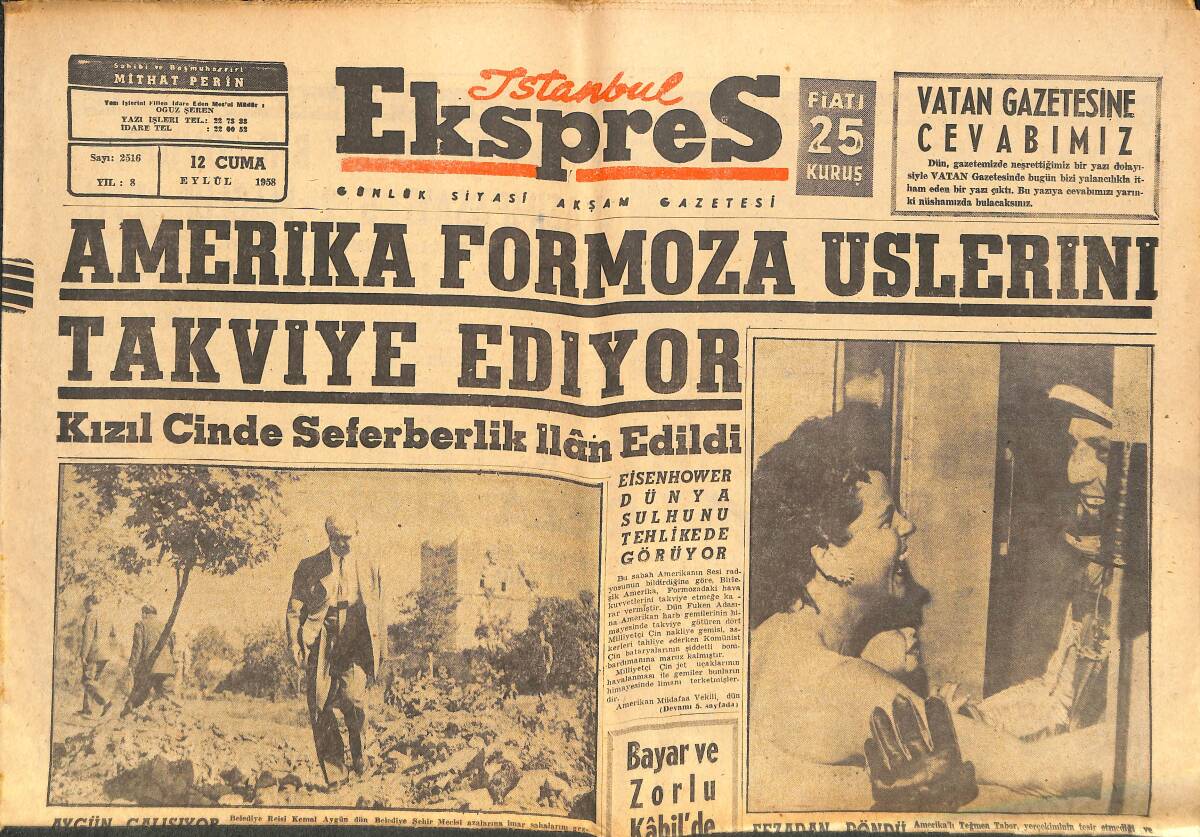 İstanbul Ekspres Gazetesi 12 Eylül 1958 - Yvonne De Carlo Venedik'te - Brigitte Bardot Çok Memnun GZ143859 - 1