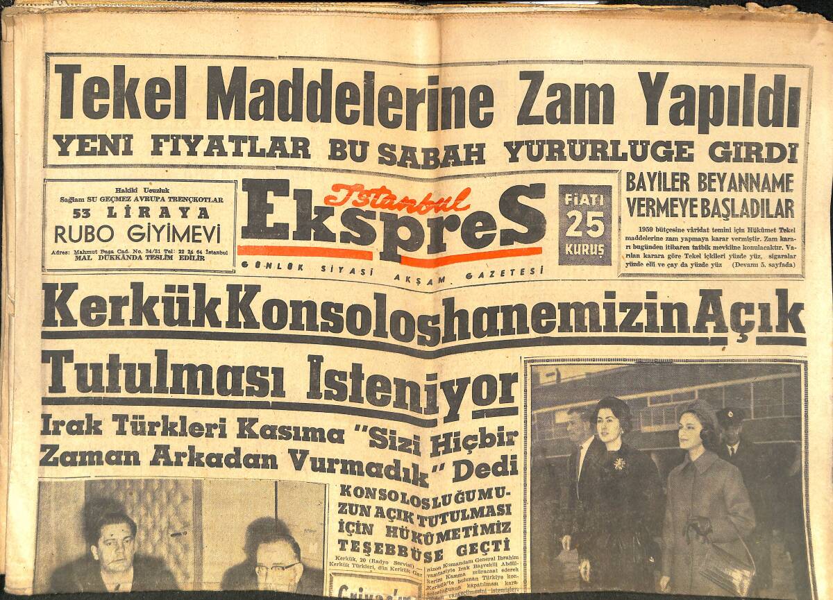 İstanbul Ekspres Gazetesi 20 Kasım 1958 - Neslişah İçin İstenen Ağır Ceza Büyük Teessür Yarattı - Macar Asıllı Zsa Zsa Gabor Pin-Up Oldu GZ143863 - 1