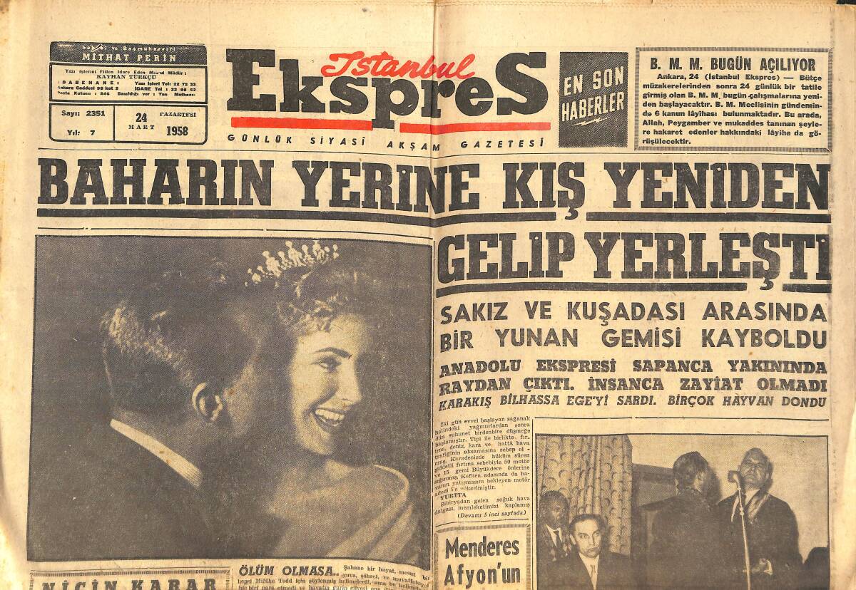 İstanbul Ekspres Gazetesi 24 Mart 1958 - Türk Hava Yolları İşletmesi Kısa Zamanda Büyük Bir İnkişaf Kaydetti GZ143749 - 1