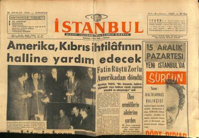 İstanbul Gazetesi 13 Aralık 1958 - Yahya Kemal Ihtifali GZ83041 - 1