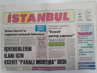 İstanbul Gazetesi - 16 Mayıs 1979 - İşverenlerin İlanı İçin Ecevit Paralı Muhtıra Dedi GZ112357 - 1