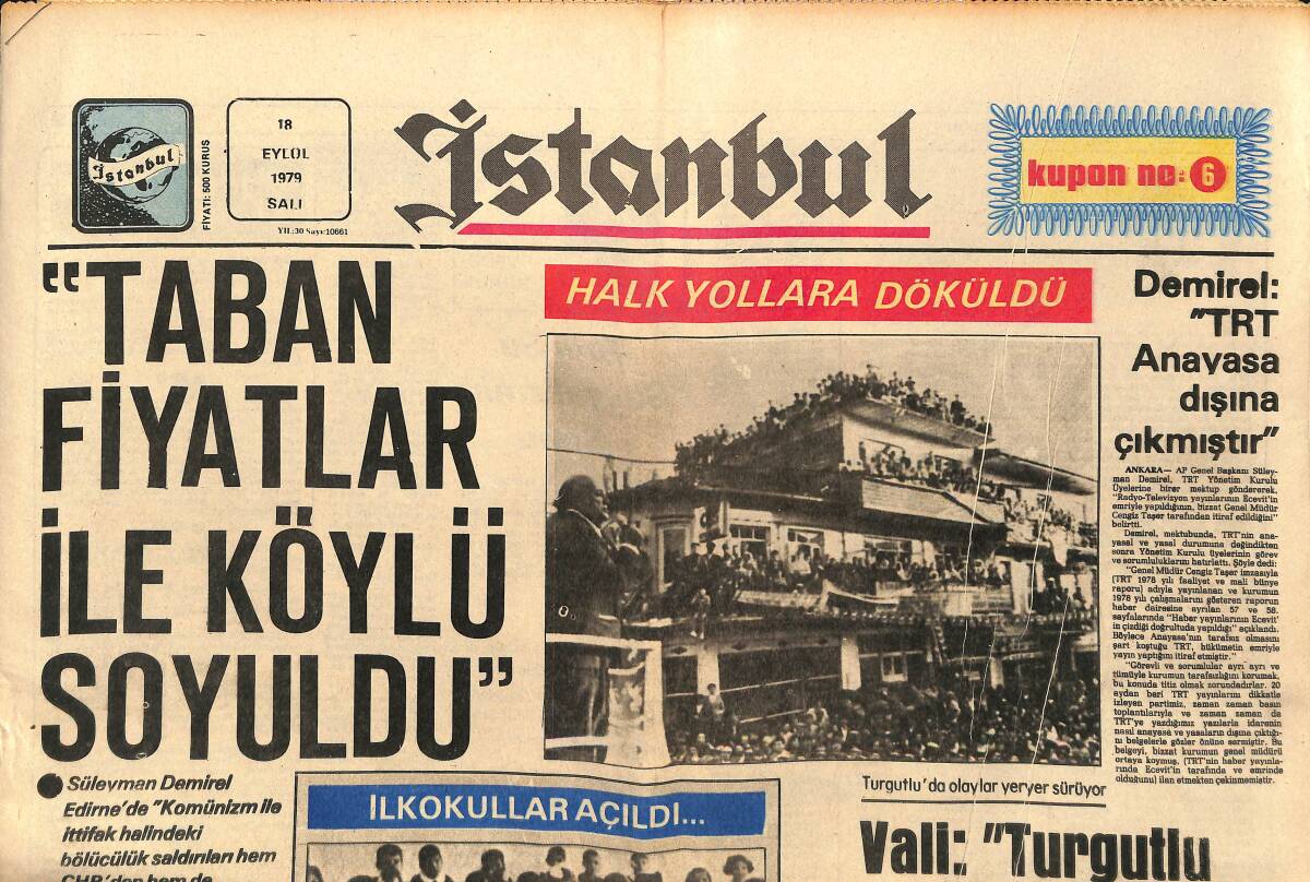İstanbul Gazetesi 18 Eylül 1979 - Baykal : Türkiye Dünya Maden Rezervinin Binde Üçüne Sahiptir GZ148438 - 1