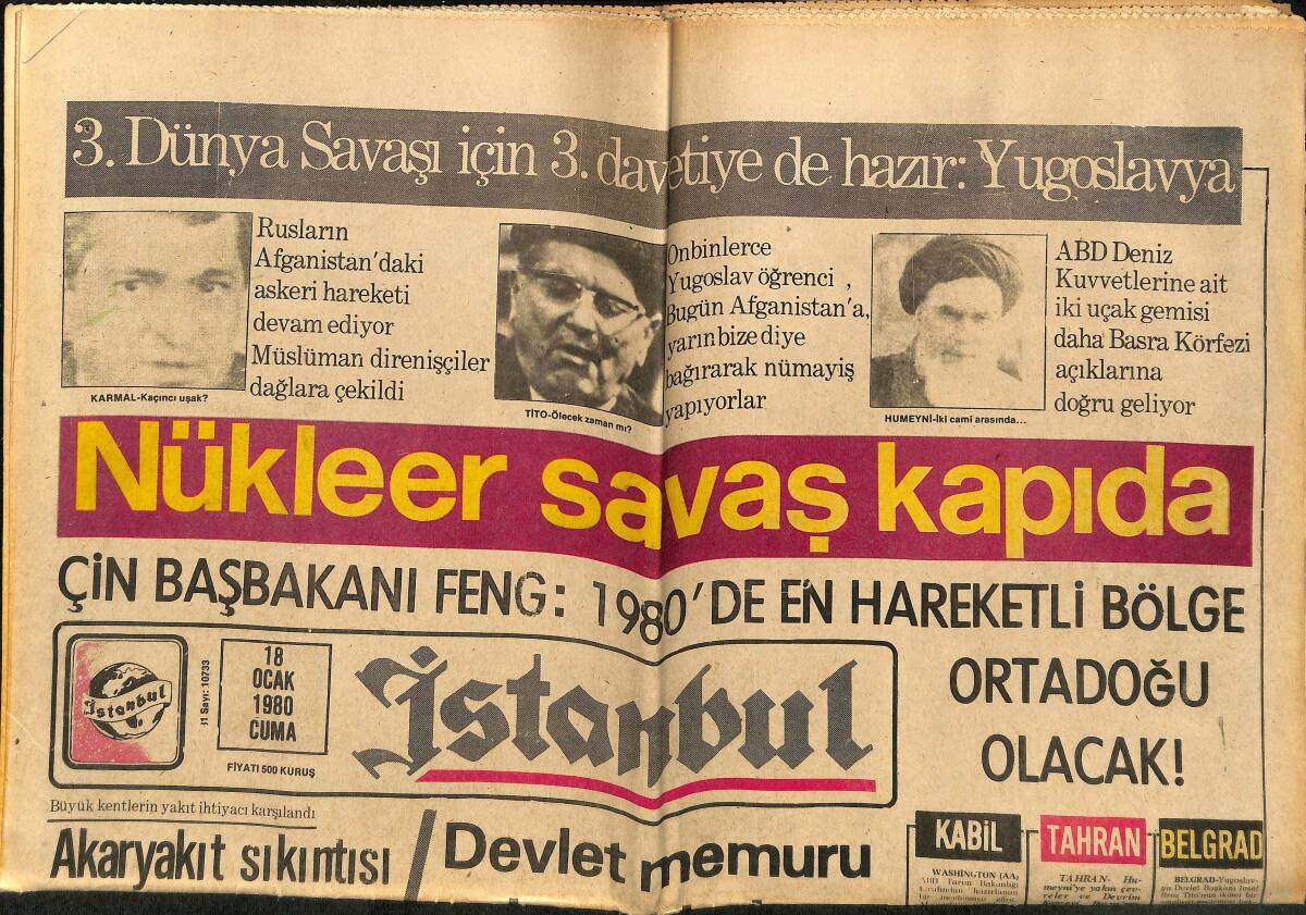 İstanbul Gazetesi 18 Ocak 1980 - Nükleer Savaş Kapıda - Ajda Pekkan'dan Sonra Fatma Girik Mi GZ148597 - 1