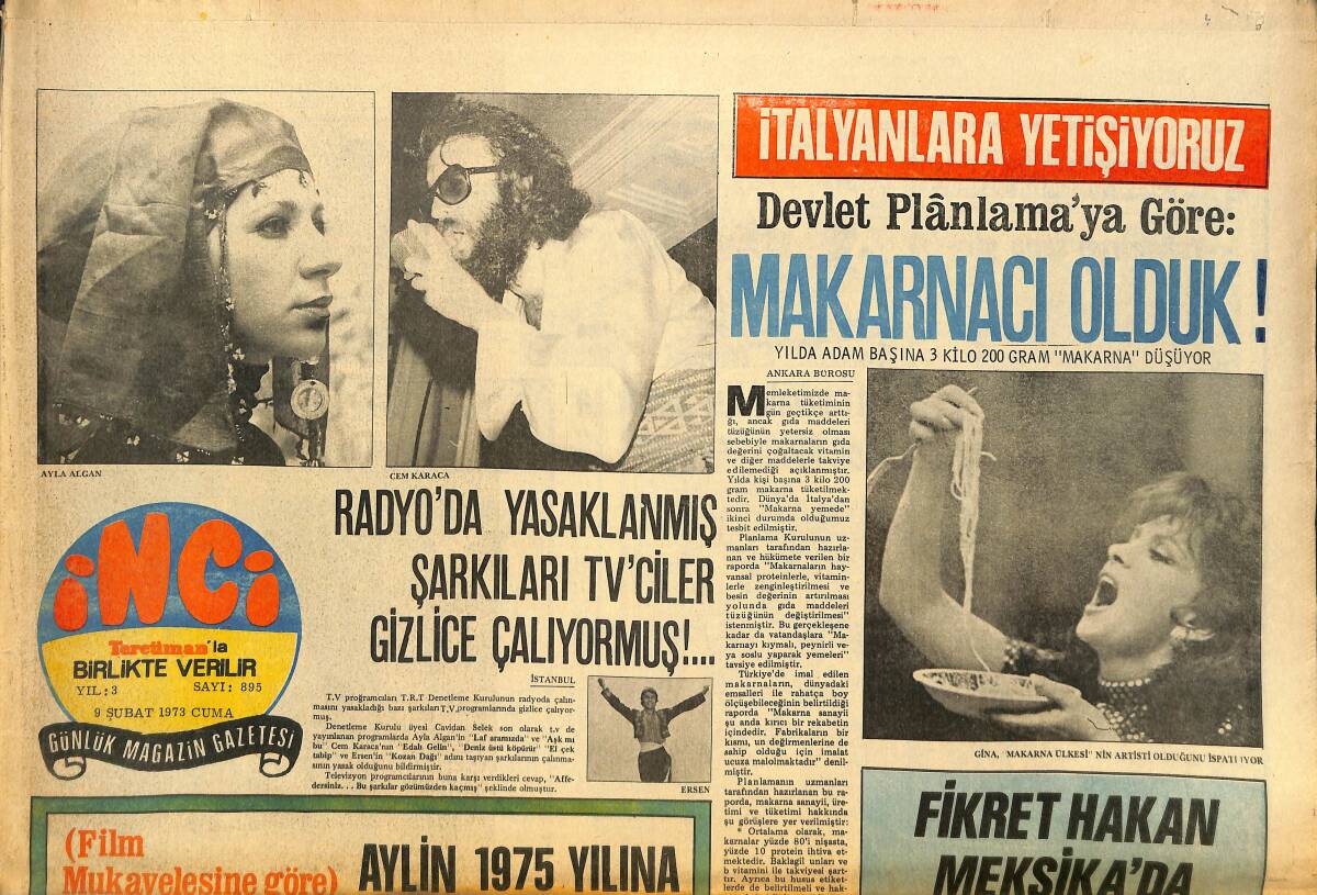 Tercüman Gazetesi İnci Eki 9 Şubat 1973 - Fikret Hakan Meksika'da Film Çevirecek - Nancy Kwan Yıllar Sonra Dünya Turnesine Çıkıyor GZ146366 - 1