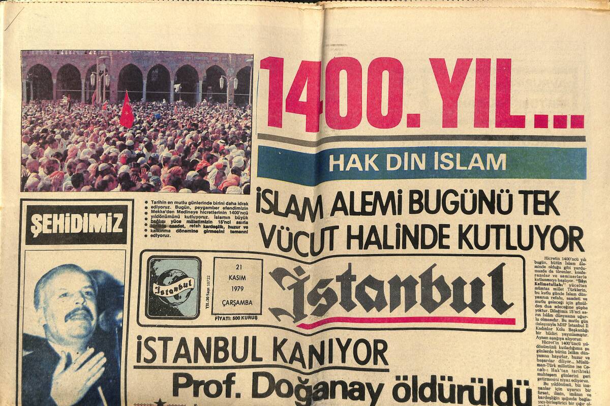 İstanbul Gazetesi 21 Kasım 1979 - İran ABD'ye Karşı TV İle Savaşıyor - İstanbul Kanıyor Prof. Doğanay Öldürüldü GZ148602 - 1