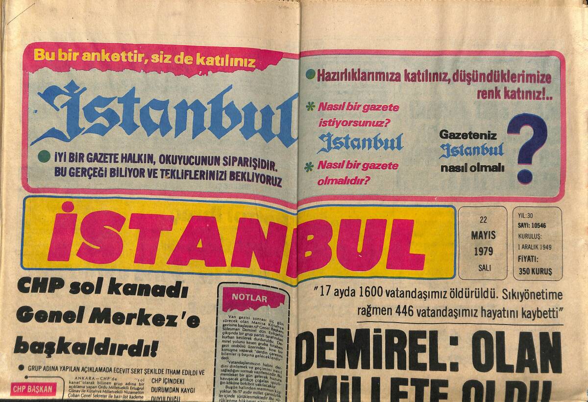 İstanbul Gazetesi 22 Mayıs 1979 - İran, ABD'yi İçişlerine Karışmakla Suçladı - Demirel: Olan Millete Oldu GZ148598 - 1