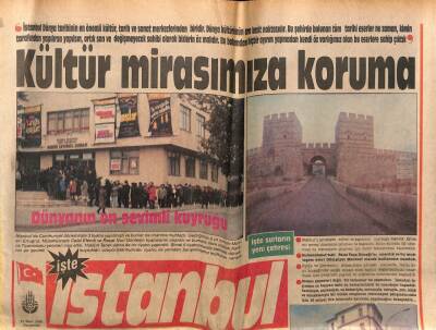 İstanbul Gazetesi 23 Mart 1989 - Yerebatan Sarayı Gün Işığına Çıkarıldı GZ75572 - 1
