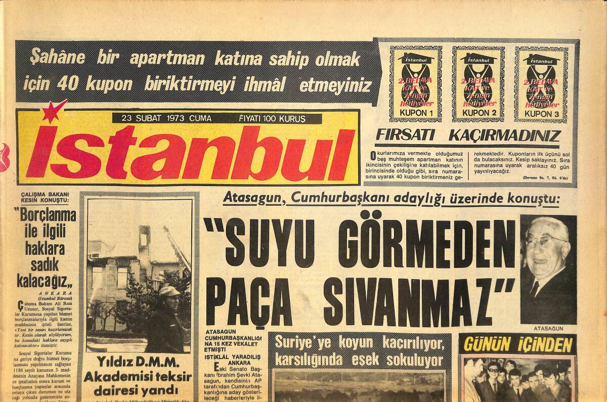 İstanbul Gazetesi 23 Şubat 1973 - Julie Ege: En Çıplak, Daha Çıplak - Erol Büyükburç'un Dövdüğü İş Adamları, 750 Bin Liralık Tazminat Davası Açıyor GZ146363 - 1