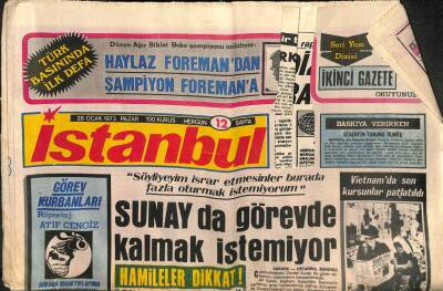 İstanbul Gazetesi 28 Ocak 1973 - Grivas Kıbrısta Gerilla Savaşı Başlatmak Üzere GZ109869 - 1