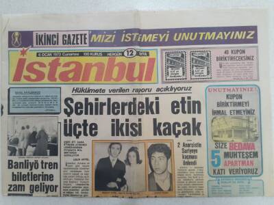 İstanbul Gazetesi - 6 Ocak 1973 - Şehirlerdeki Etin Üçte İkisi Kaçak GZ112346 - 1