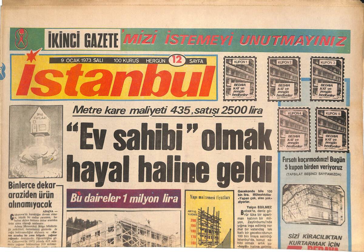 İstanbul Gazetesi 9 Ocak 1973 - Yunanlılar Ege'de Petrol Buldular - Ecevit'in Doktrini Nedir? GZ144894 - 1