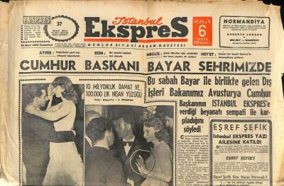 İstanbul Gazetesi Ekspres Eki 15 Mart 1952 - Cumhur Başkanı Bayar Şehrimizde GZ83036 - 1