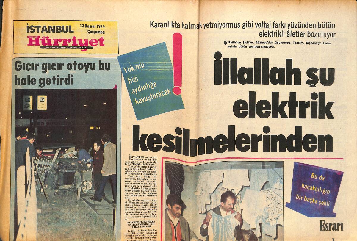 İstanbul Gazetesi Hürriyet Gazetesi 13 Kasım 1974 - CHP İl Teşkilatı Kaynıyor! - 30 Milyon Yetmedi, İsyan Yine Ankara'ya Gitti GZ144418 - 1