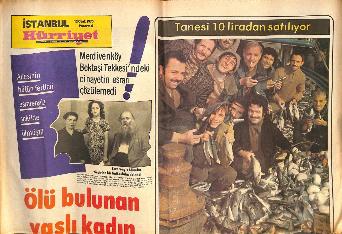 İstanbul Hürriyet Gazetesi 13 Ocak 1975 - Ölü Bulunan Yaşlı Kadın Milyoner Çıktı! - Kurtuluş'un Ermeydanı Sokağı Sakinleri Çaresizlik İçinde GZ144428 - 1