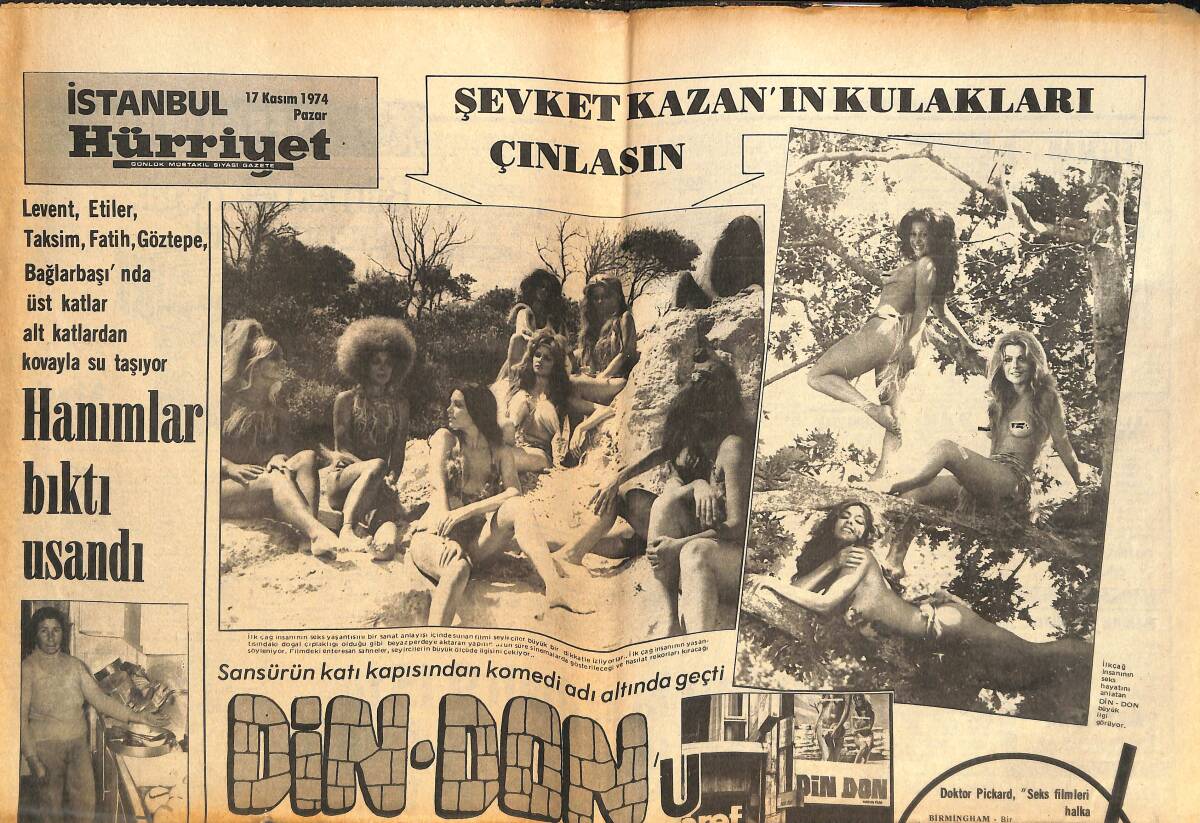 İstanbul Hürriyet Gazetesi 17 Kasım 1974 - 11 Yerde 3117 Kişi Grevde - Perihan Altındağ Hamiyet Yüceses Assolistlik İçin Yazı Tura Attılar GZ144419 - 1