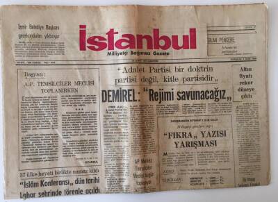 İstanbul Milliyetçi Bağımsız Gazete 23 Şubat 1974 - İslam Konferansı, Dün Tarihi Lahor Şehrinde Törenle Açıldı GZ11751 - 2
