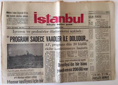 İstanbul Milliyetçi Bağımsız Gazete 3 Şubat 1974 - Yakında Başkent Gecekondu Şehri Halini Alacak GZ11768 - 2