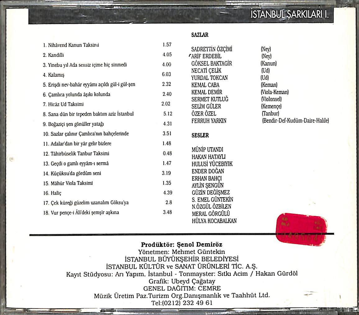 İstanbul Şarkıları / İstanbul Songs Volume 1 CD (İkinci El) CD4084 - 2