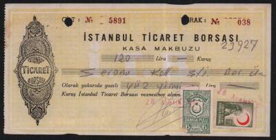 İstanbul Ticaret Borsası 1962 Yılı Kasa Makbuzu EFM430 - 1