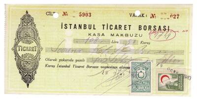 İstanbul Ticaret Borsası 1963 Yılı Kasa Makbuzu EFM436 - 1