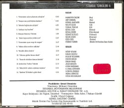 İstanbul Türküleri 1 & İstanbul Folk Songs 1 CD (İkinci El) CD4970 - 2
