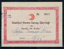 İstanbul Verem Savaşı Derneği Makbuzu 100 Lira EFM377 - 2