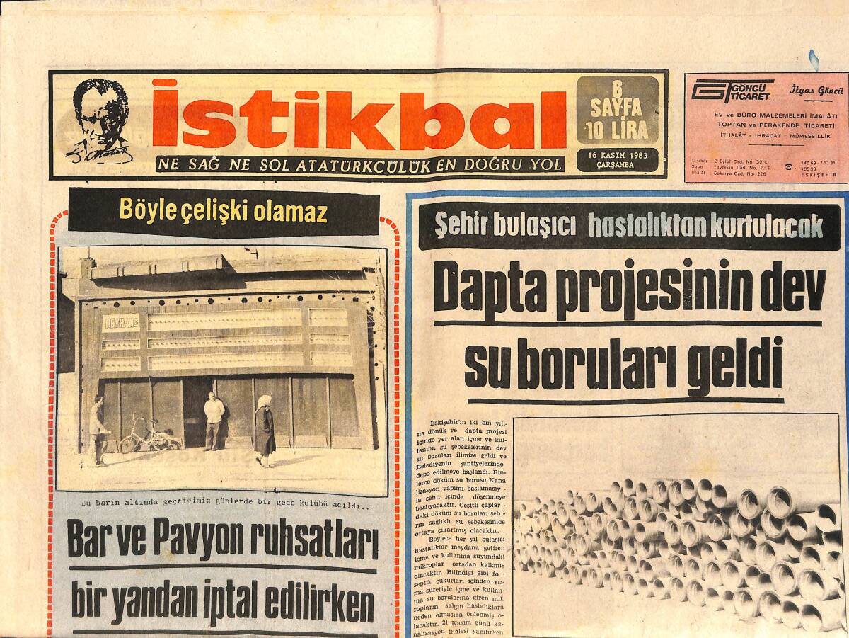 İstikbal Gazetesi 16 Kasım 1983 - Evlerden Eşya Çalan Kadın 10 Yıl 6 Ay Hapis Cezasına Çarptırıldı - Kuzey Kıbrıs Türk Cumhuriyeti İlan Edildi GZ154131 - 1