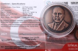 2021 - İstiklal Marşı’nın 100.Yılı Bronz Hatıra Para *Sertifikalı* ÇİL TCH428 - 3