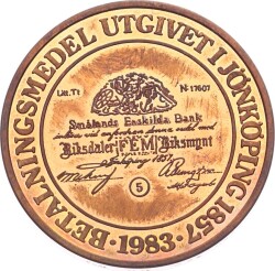 İsveç 1980 Yılı Jönköping Şehri Tunç Madalyon MVM2039 - 2