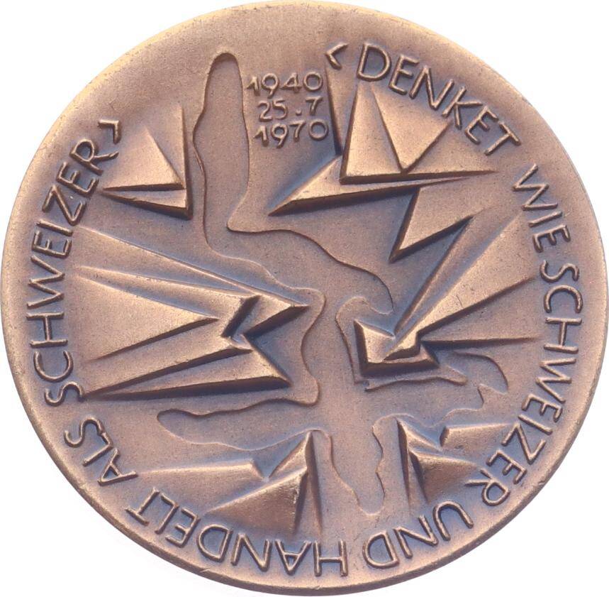 İsviçre Genral Henri Guisan 1970 Yılı Bronz Madalyon MVM2025 - 2