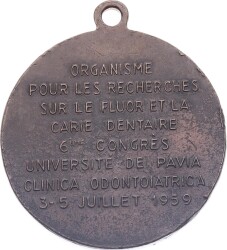 İtalya 1959 Yılı Pavia Üniversitesi Tıbbi Kongre Bronz Hatıra Madalyası MVM2143 - 2