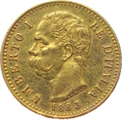 İtalya 20 Lire 1883 Altın *Umberto I* ÇİL YMP10941 #723 - 1