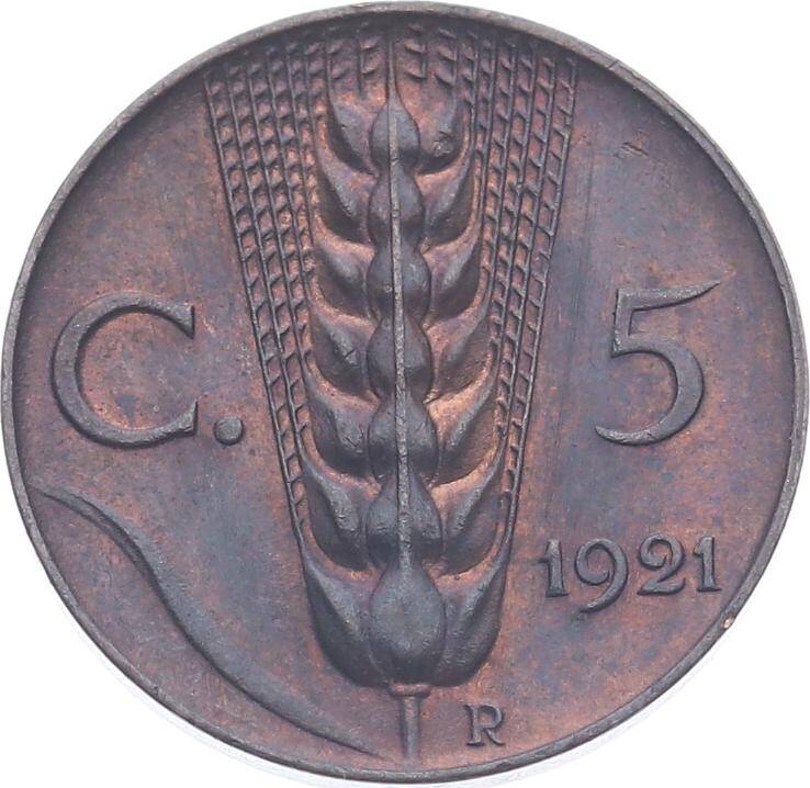  İtalya 5 Centesimi 1921 ' Victor Emmanuel III Dönemi ' ÇA YMP11204 - 1